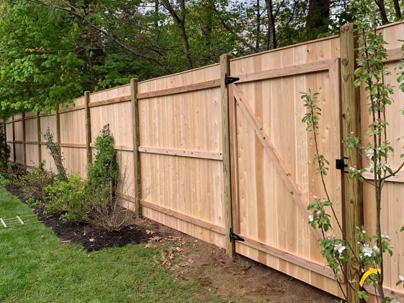Photo of a wood privacy fence in Methuen, Massachusettes