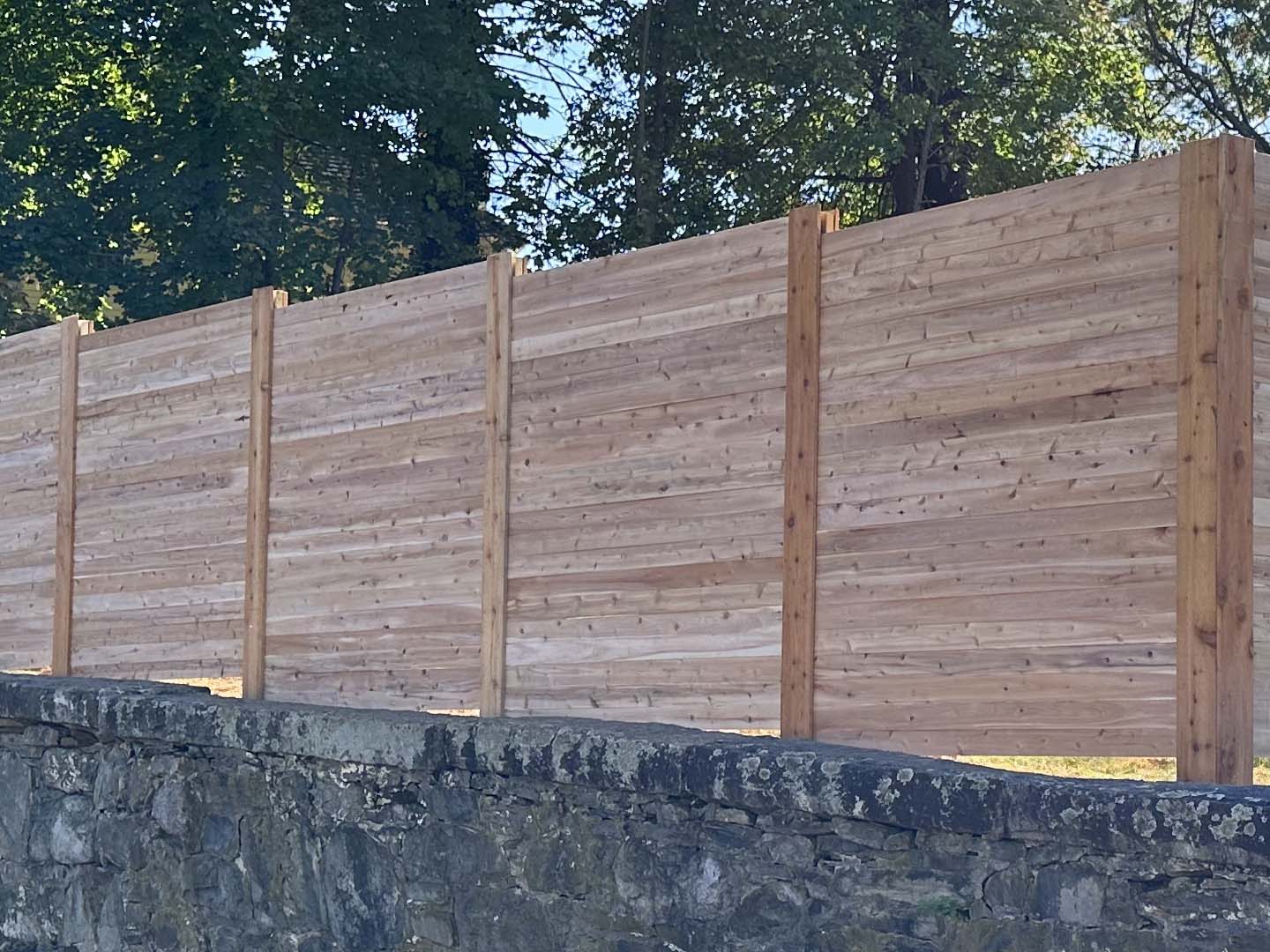 Photo of a wood privacy fence in Methuen, Massachusetts