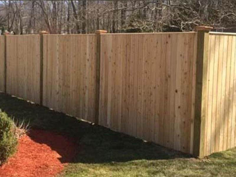 Cedar board wood fencing in Methuen Massachusetts