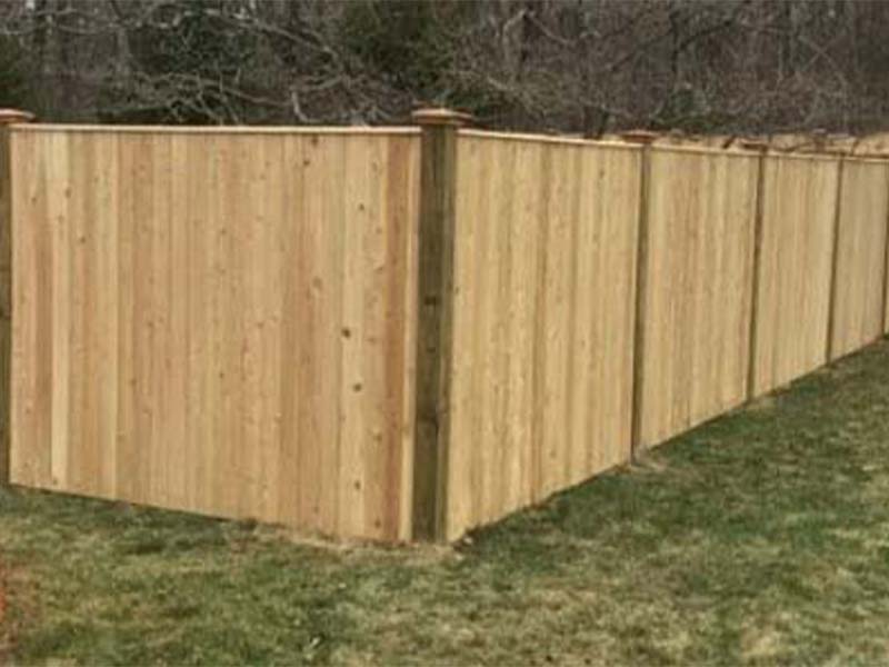 Cedar board wood fencing in Methuen Massachusetts