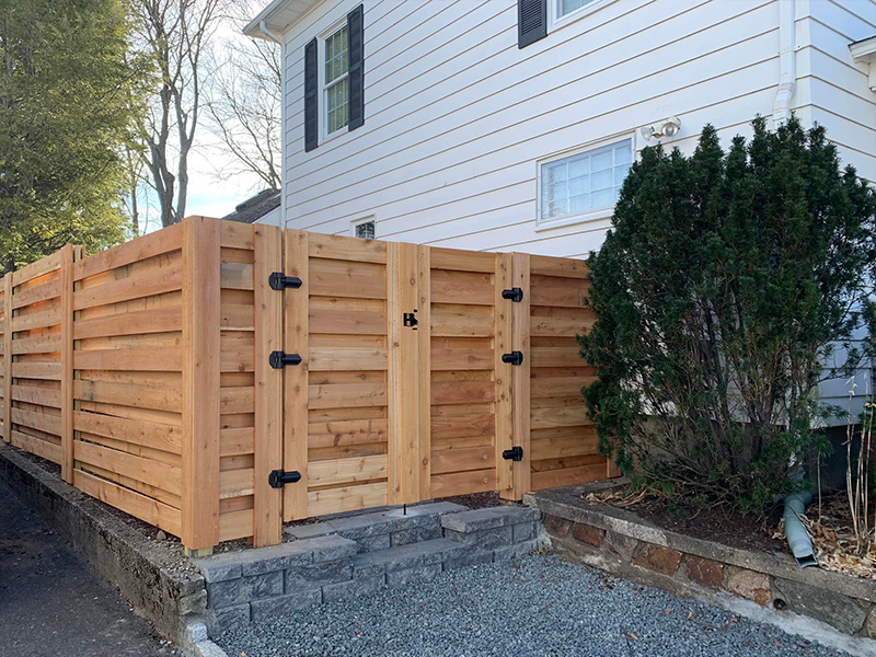 ballardvale MA Shadowbox style wood fence