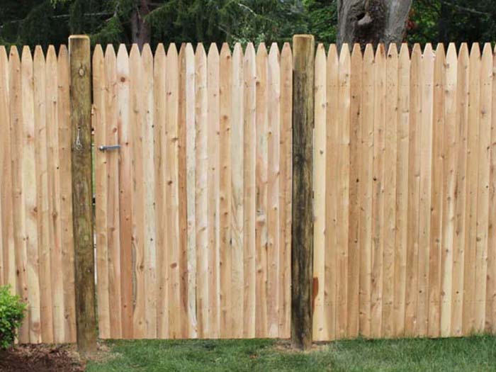 West Newbury MA stockade style wood fence